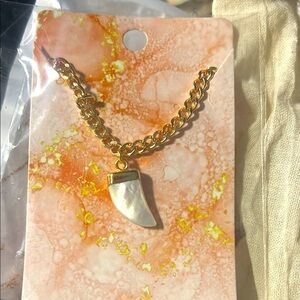 Estrella & Luna Mother of Pearl Shark Tooth Good Luck Necklace